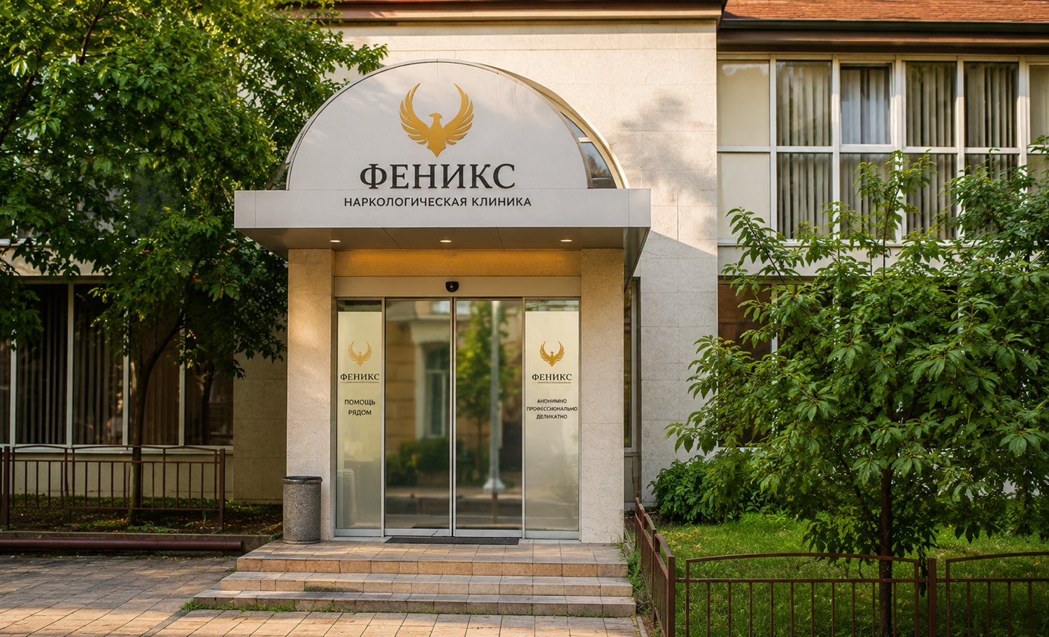 Вход в наркологическую клинику «Феникс» в Махачкале